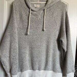 Lou & Grey Textured Gray Cowl Neck Sweater